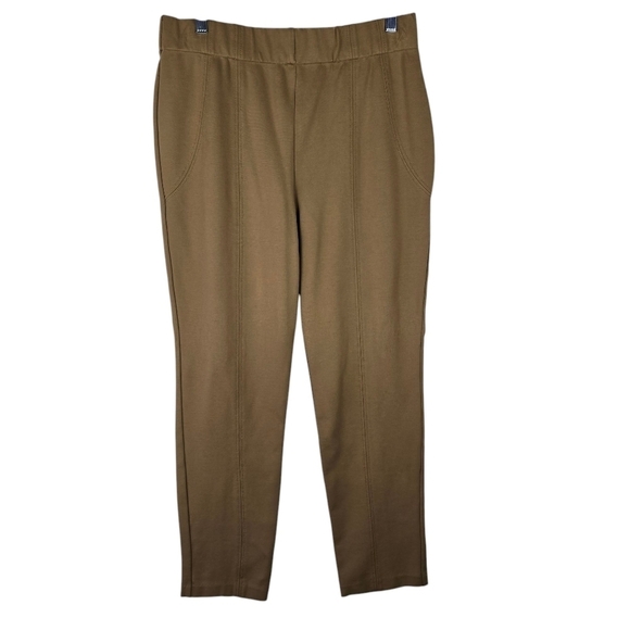 Thalian Pants - Thalian Women's Camel Colored Super Stretchy Slim Leg Pant Office Cadual Size 4